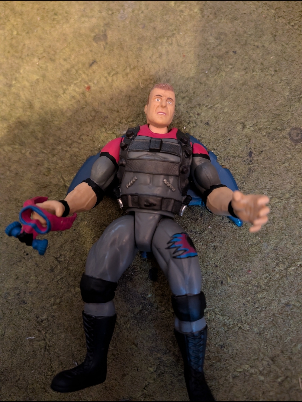 1998 Jakks Pacific WWF S.T.O.M.P Owen Harr Figure with Gray Tactical Suit and P